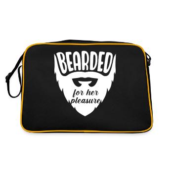 Bärtig für ihr Vergnügen - Retro Tasche - Schwarz/Gold - Hinten
