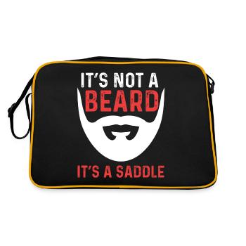 Es ist kein Bart, es ist ein Sattel - Retro Tasche - Schwarz/Gold - Hinten