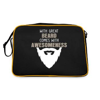 Mit großem Bart kommt große Ehrfurcht - Retro Tasche - Schwarz/Gold - Hinten