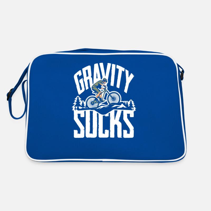 Mountainbiker Gravity Sucks MTB Abenteuer Retro Tasche