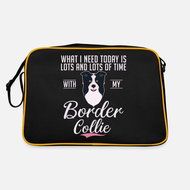 Border Collie Gifts Retro Tasche