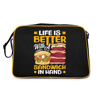 Sandwich Day Snack Celebration Sandwich - Retro Tasche - Schwarz/Gold - Hinten