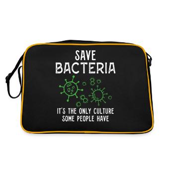 Rettet die Bakterien Es ist die einzige Kultur, di - Retro Tasche - Schwarz/Gold - Hinten