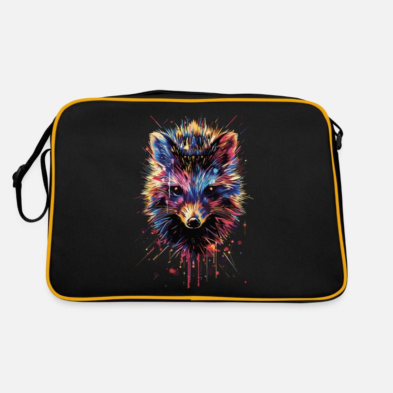 Igel - Retro Tasche - Schwarz/Gold