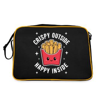 French Fries Bag Crispy Outside Happy Inside - Retro Bag - black/gold - Back