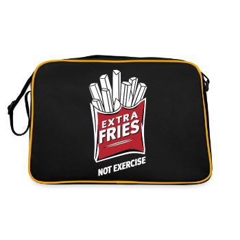 Extra Fries Not Exercise Sport Fitness - Retro Tasche - Schwarz/Gold - Hinten