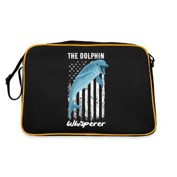 The dolphin whisperer for sea lovers - Retro Bag - black/gold - Back
