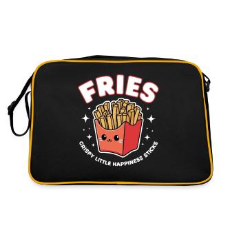 Frittierte Pommes Kartoffel Stäbchen Fast Food - Retro Tasche - Schwarz/Gold - Hinten