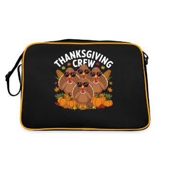 Thanksgiving Crew Erntedank - Retro Tasche - Schwarz/Gold - Hinten
