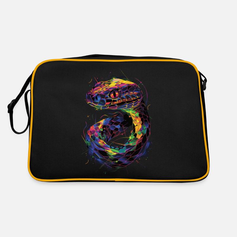 Schlange - Retro Tasche - Schwarz/Gold