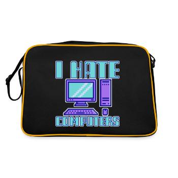 I Hate Computers 4 - Retro Tasche - Schwarz/Gold - Hinten