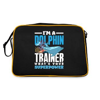 I'm a dolphin trainer What's your superpower - Retro Bag - black/gold - Back