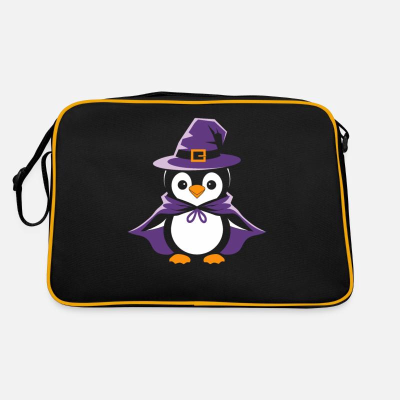 Pingouin Halloween Chapeau de sorcière et cape Sac Retro