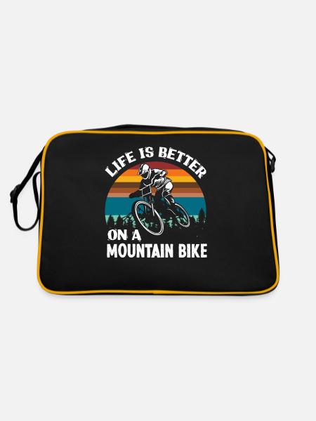 Life is better on a mountain bike - Retro Bag - black/gold - Back