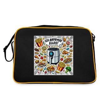 I airfryer everything! Funny kitchen illustration - Retro Bag - black/gold - Back