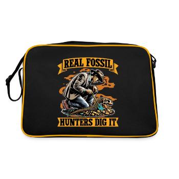 Real Fossil Hunters Dig It Loves Fossil Collecting - Retro Bag - black/gold - Back