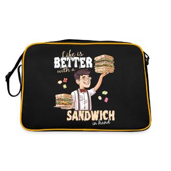 Sandwich Day Snack Celebration Sandwich - Retro Tasche - Schwarz/Gold - Hinten