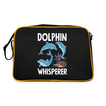 Dolphin Whisperer Lover Dolphins - Retro Bag - black/gold - Back
