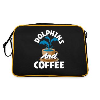 Dolphins and coffee lovers - Retro Bag - black/gold - Back
