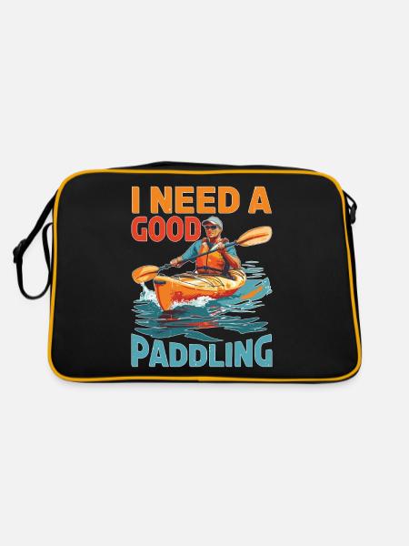 I Need A Good Paddling - Retro Tasche - Schwarz/Gold - Hinten