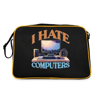 I Hate Computers 2 - Retro Tasche - Schwarz/Gold - Hinten