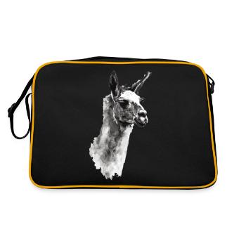 Lama - Retro Tasche - Schwarz/Gold - Hinten