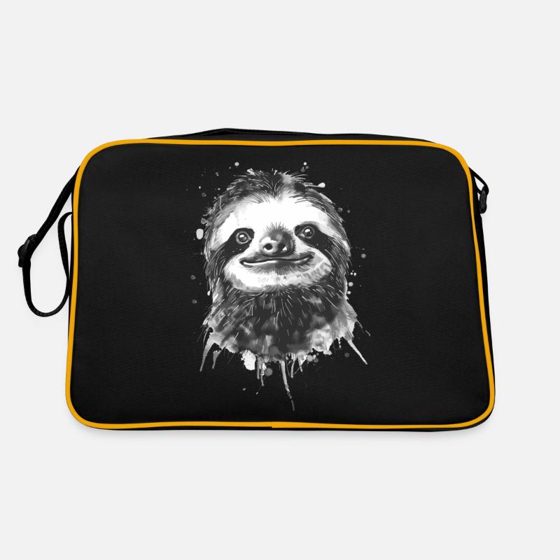 Faultier - Retro Tasche - Schwarz/Gold