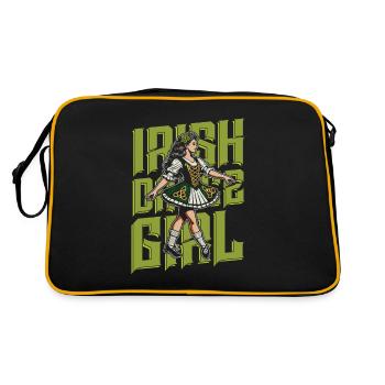 Irish Dance Irischer Tanz - Retro Tasche - Schwarz/Gold - Hinten