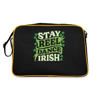 Irish Dance Irischer Tanz - Retro Tasche - Schwarz/Gold - Hinten