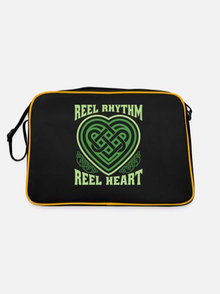 Irish Dance Irischer Tanz - Retro Tasche - Schwarz/Gold - Hinten