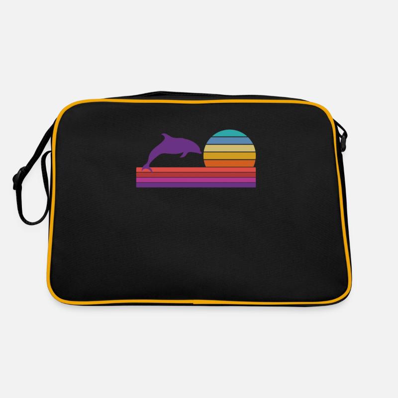 Retro Sunset Dolphin Graphic Retro Bag