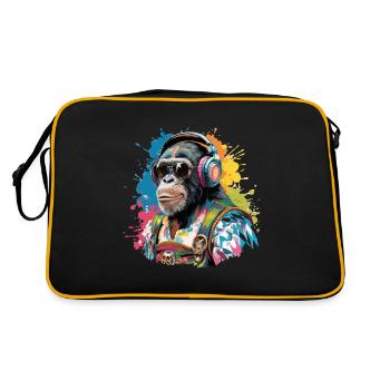 Singe avec des écouteurs Lunettes de soleil Costume traditionnel - Sac Retro - noir/or - Dos