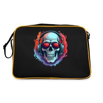 Crâne avec lunettes de soleil et casque en pop - Sac Retro - noir/or - Dos