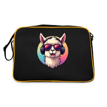 Lama Alpaga DJ Lunettes de soleil Casque Pop Art - Sac Retro - noir/or - Dos
