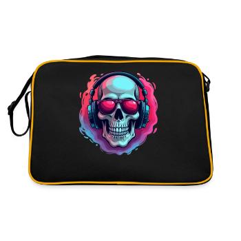 Crâne de DJ de style Pop Art avec des lunettes de soleil et - Sac Retro - noir/or - Dos