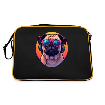 Carlin avec lunettes de soleil et écouteurs dans le Pop Art - Sac Retro - noir/or - Dos