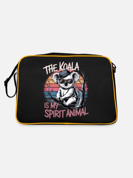 Der Koala Ist Mein Spirit Animal - Retro Tasche - Schwarz/Gold - Hinten