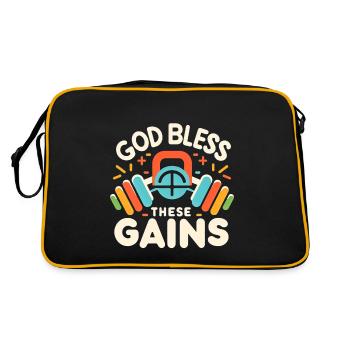 God Bless These Gains 10 - Retro Tasche - Schwarz/Gold - Hinten