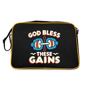 God Bless These Gains 11 - Retro Tasche - Schwarz/Gold - Hinten
