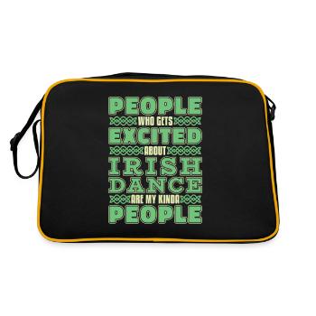 Irish Dance Irischer Tanz - Retro Tasche - Schwarz/Gold - Hinten