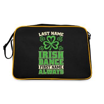 Irish Dance Irischer Tanz - Retro Tasche - Schwarz/Gold - Hinten