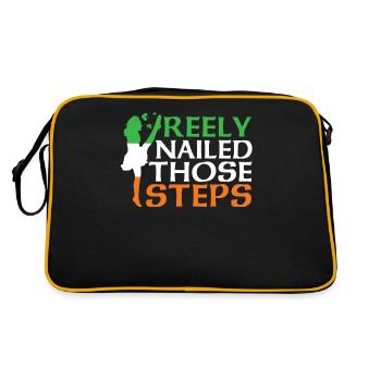 Irish Dance Irischer Tanz - Retro Tasche - Schwarz/Gold - Hinten