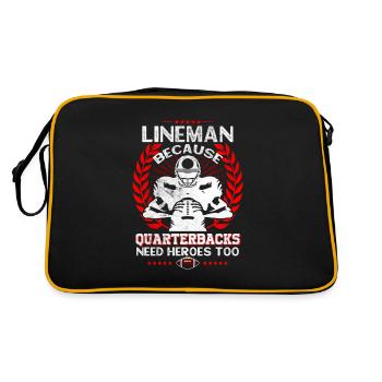Lineman, because even quarterbacks need heroes - Retro Bag - black/gold - Back