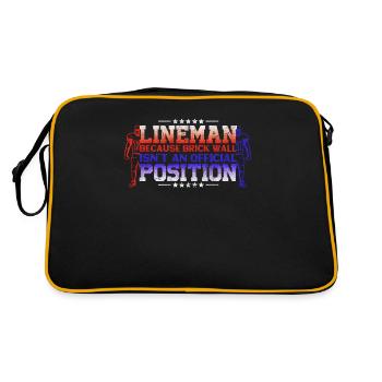 Lineman, Weil Brick Wall Keine Offizielle Position - Retro Tasche - Schwarz/Gold - Hinten