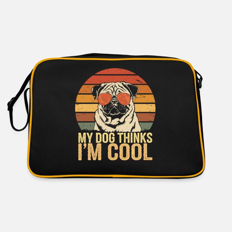 Mops Mein Hund Denkt Das Ich Cool Bin Retro Tasche