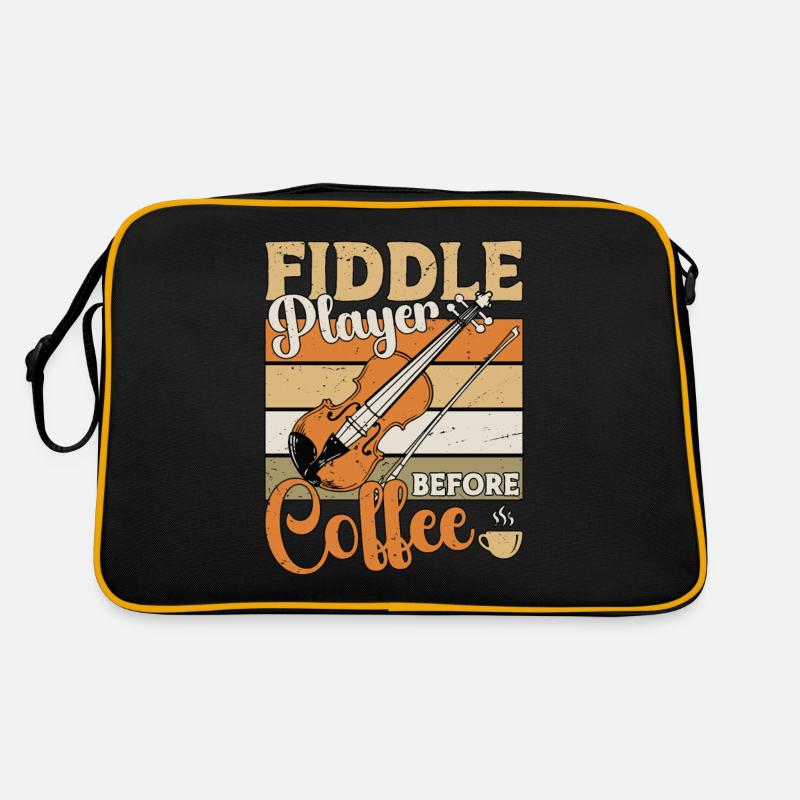 Fiddle Player Before Coffee Musician Coffee Lover Retro Tasche