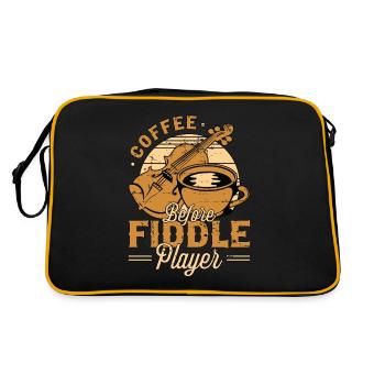 Fiddle Player Coffee Before Violinist Coffee Lover - Retro Bag - black/gold - Back