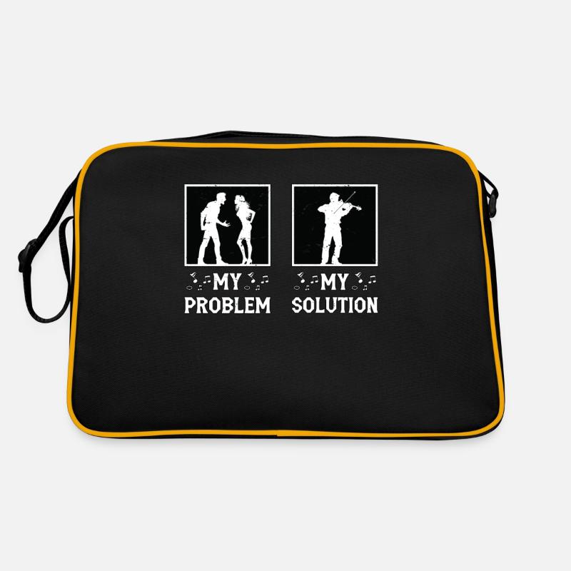 Fiddle Player My Problem My Solution Pictogram Dad Retro Tasche