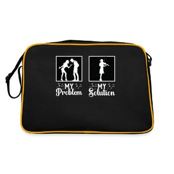 Violoniste Mon problème Ma solution Pictogramme Maman - Sac Retro - noir/or - Dos