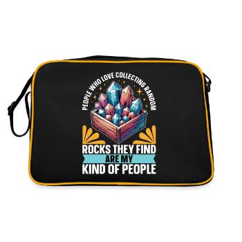 Rockhounding People Who Love Fossil Collecting - Retro Bag - black/gold - Back